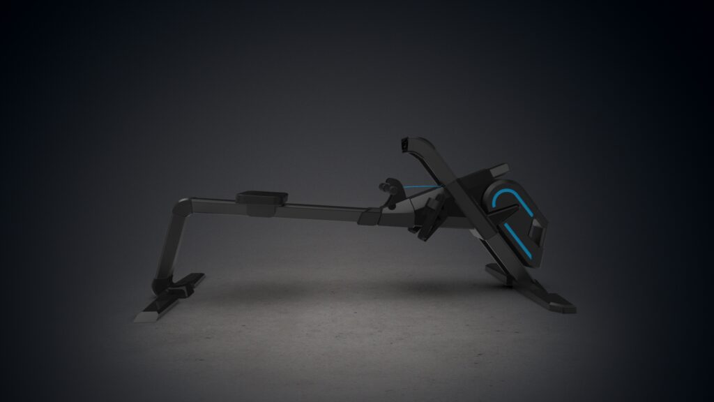 Concept deign d'un rameur vue de cote